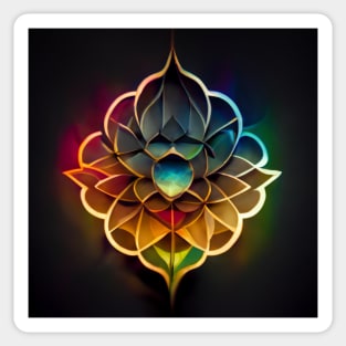 Rainbow lotus flower mandala Sticker